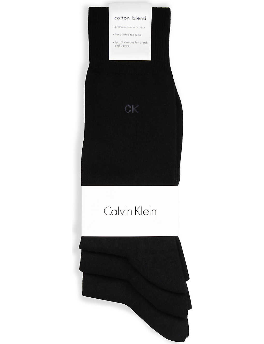 CALVIN KLEIN - Pack of three flat-knit socks | Selfridges.com