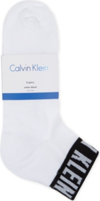 CALVIN KLEIN Combed cotton ankle socks set of three