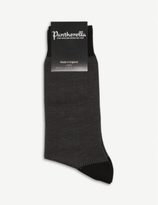 Shop Pantherella Men's Black Birdseye Wool-blend Socks