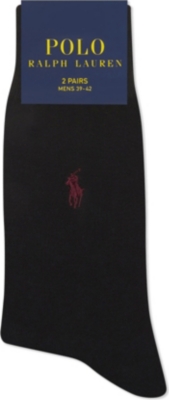 Shop Polo Ralph Lauren Men's Black Fil D'ecosse Cotton Socks