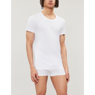 Hanro Cotton Pure Fitted Cotton Crew Neck T-shirt In Multi