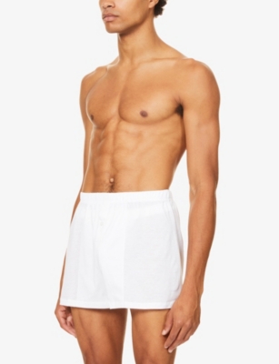 Hanro Sporty Mercerised Cotton Boxer Shorts In White