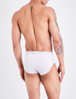 ERMENEGILDO ZEGNA Striped stretch-cotton briefs
