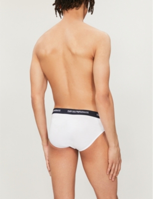 EMPORIO ARMANI: Pack of two logo slim-fit cotton briefs