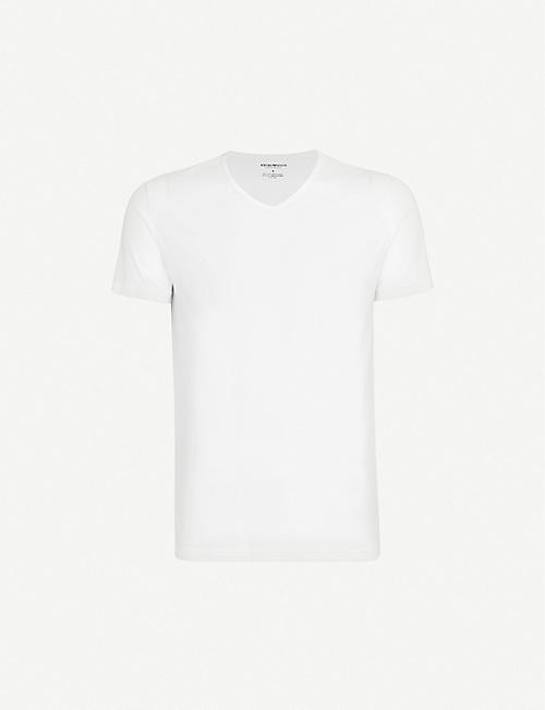 EMPORIO ARMANI: Pack of two v-neck cotton-jersey t-shirts