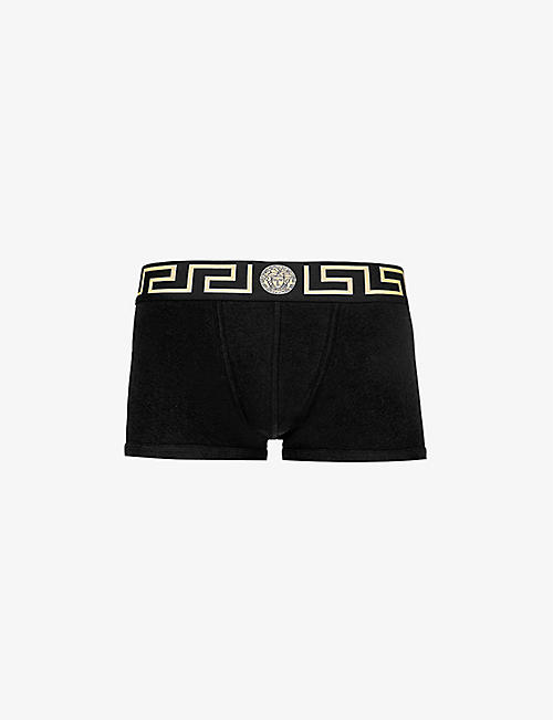 VERSACE: Iconic slim-fit branded stretch-cotton trunks
