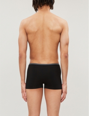 Shop Zimmerli Mens Black Pure Comfort Classic-fit Stretch-cotton Trunks