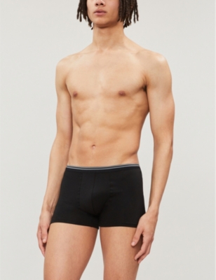 Shop Zimmerli Mens Black Pure Comfort Classic-fit Stretch-cotton Trunks