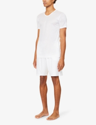 Shop Zimmerli Men's White Crew-neck Cotton T-shirt