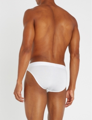 Shop Zimmerli Men's White Slim-fit Stretch-cotton Briefs