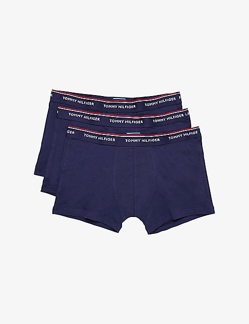 TOMMY HILFIGER: Pack of three slim-fit stretch-cotton trunks