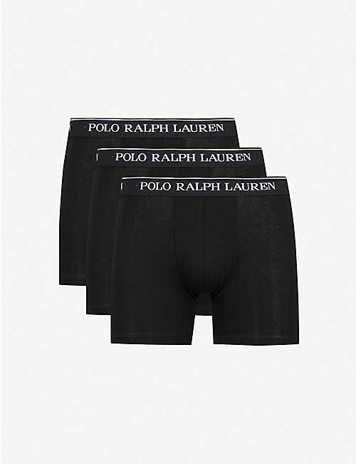 POLO RALPH LAUREN: Pack of three classic-fit stretch-cotton boxer briefs