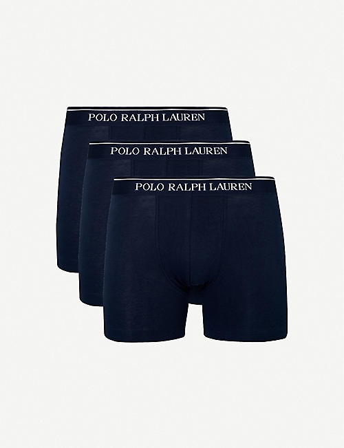 POLO RALPH LAUREN: Pack of three slim-fit stretch-cotton boxer briefs