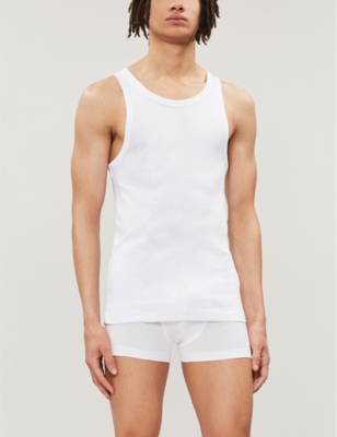 Shop Polo Ralph Lauren Men's White Pack Of Two Cotton Vests