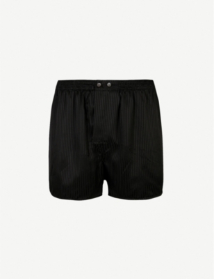 Derek Rose Derek Rose Mens Black Woburn Regular-fit Silk Boxers