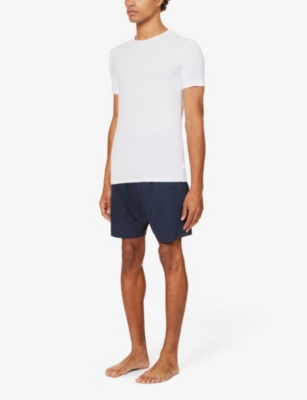 Derek Rose Mens White Crewneck Modal T-shirt In White