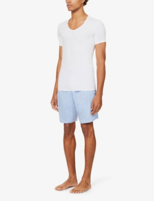Derek Rose Derek Rose Mens White Jack V-neck Cotton T-shirt In White