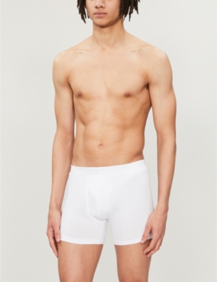 Shop Derek Rose Men's White Jack Slim-fit Pima-cotton Trunks