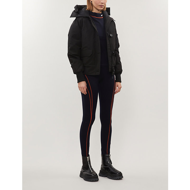 Shop Canada Goose Womens Black Chilliwack Funnel-neck Shell-down Bomber Jacket