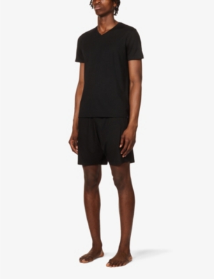 Derek Rose Mens White Basel Stretch-modal T-shirt In Black