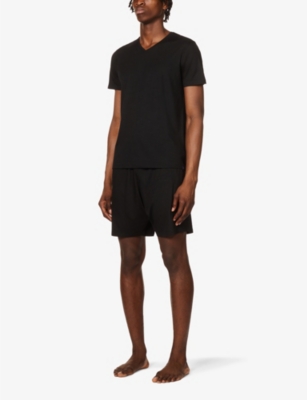 Shop Derek Rose Men's Black Basel Stretch-jersey T-shirt