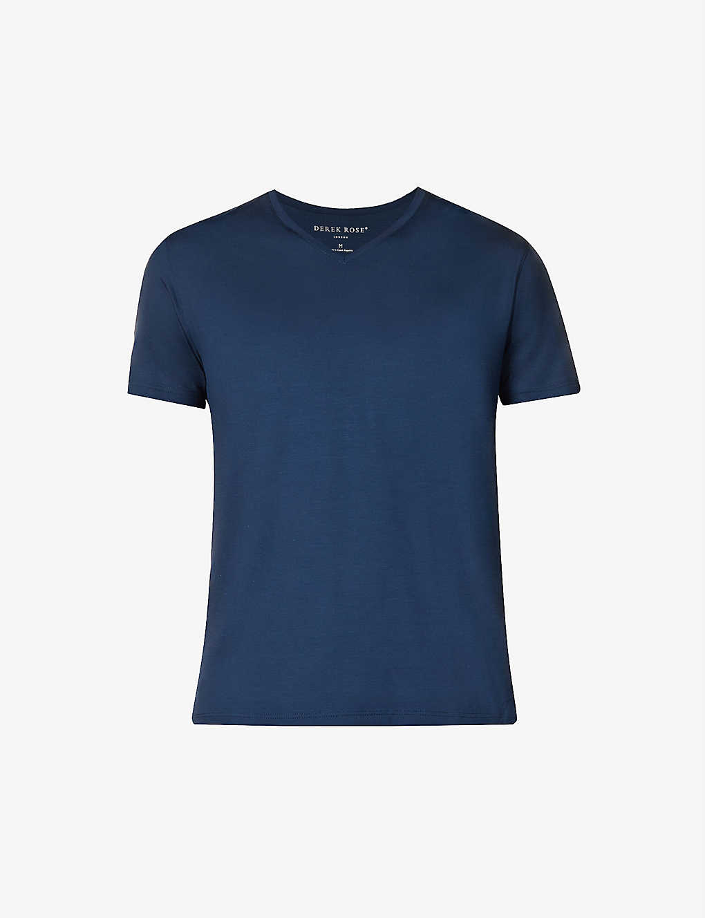 Shop Derek Rose Mens Blue Basel Stretch-jersey T-shirt