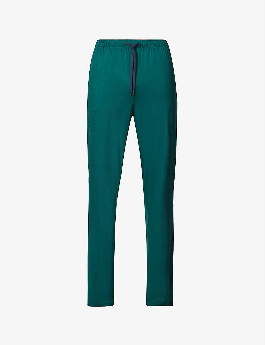 Derek Rose Basel Stretch-jersey Casual Trousers In Forest Green