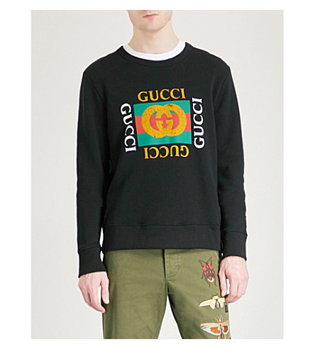 GUCCI - Fake Gucci cotton-jersey sweatshirt | Selfridges.com