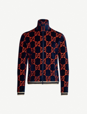 GUCCI - Logo-intarsia velour jacket | Selfridges.com