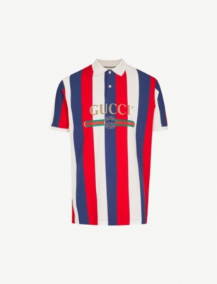 red white and blue gucci shirt