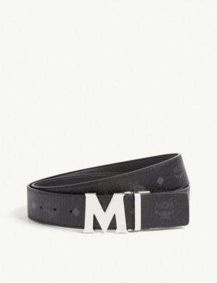 all white mcm belt