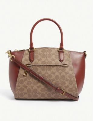 COACH Elise monogram leather satchel