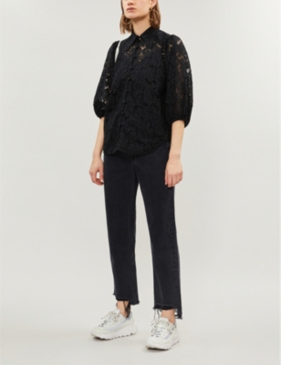 GANNI EVERDALE FLORAL LACE SHIRT