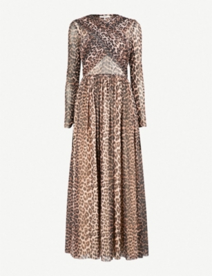 ganni tilden leopard dress
