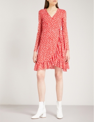 ganni tilden mesh wrap skirt
