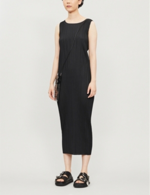 PLEATS PLEASE ISSEY MIYAKE - Pleated sleeveless knitted jersey midi dress