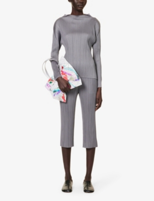 PLEATS PLEASE ISSEY MIYAKE: Pleated high-neck knitted top