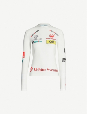 OFF-WHITE C/O VIRGIL ABLOH Logo-print stretch-jersey top