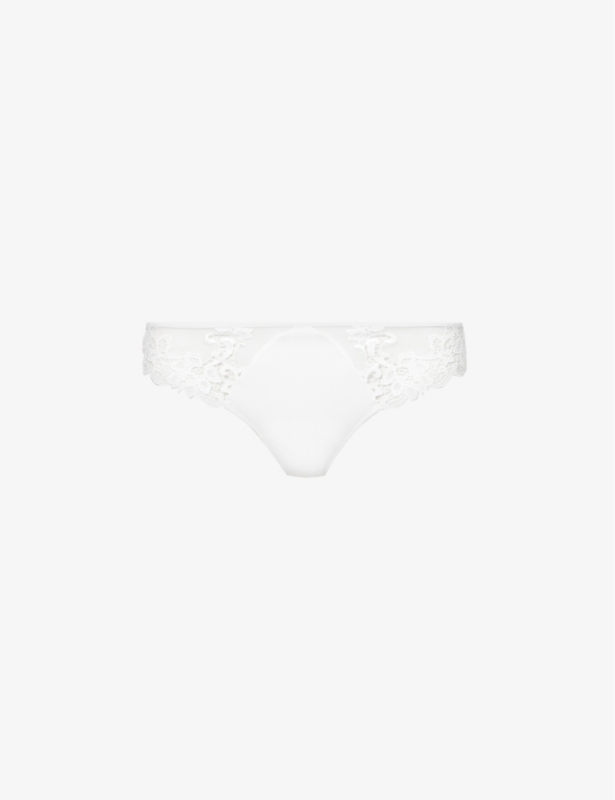 Saga mesh and stretch-lace thong