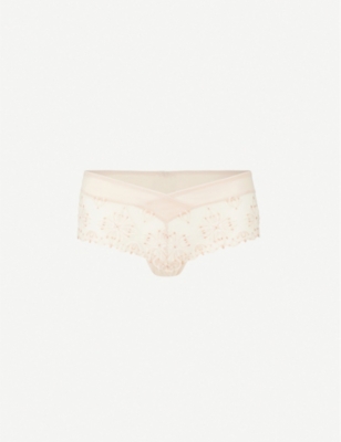 Chantelle Womens Champs Elysées Embroidered Shorty Cappuccino