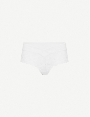 CHANTELLE CHANTELLE WOMEN'S IVORY CHAMPS ELYSÉES STRETCH-MESH SHORTY BRIEFS,85585706