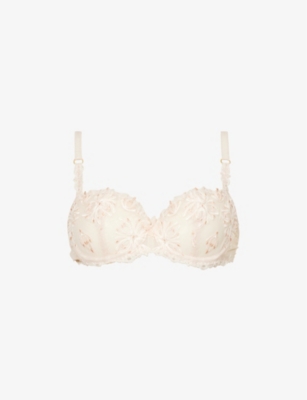 Chantelle Women's Cappuccino Champs Elysées Stretch-mesh Balconette Bra In  Ivory