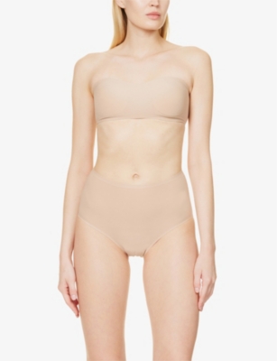 Shop Chantelle Women's Nude Ladies Nude Cotton Check Soft Stretch Jersey Briefs