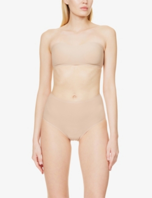 Chantelle Womens Nude Soft Stretch Seamless One Size High Leg Briefs In Neutral