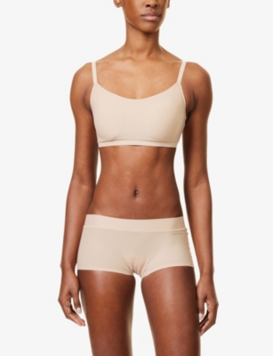 Shop Chantelle Women's 0wu Nude Soft Stretch High-rise Stretch-jersey Briefs