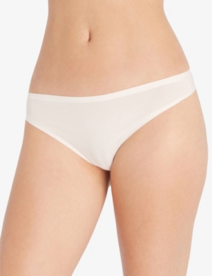 Shop Chantelle Soft Stretch Jersey Thong In Soft Pink