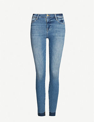 FRAME Baumwolle Mid-Rise Jeans Le Skinny de Jeanne in Grün Damen Bekleidung Jeans Röhrenjeans 