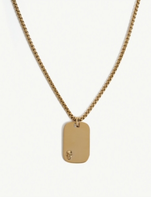 gold id tag necklace