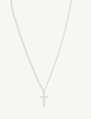 Shop Serge Denimes Men's Silver Cross Silver Necklace