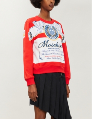 MOSCHINO Moschino x Budweiser printed cotton jersey sweatshirt